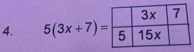 5(3x+7)= 3x/515x 