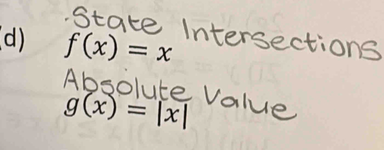 f(x)=x
g(x)=|x|