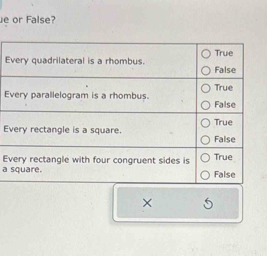 or False?
E
E
E
E
a
×