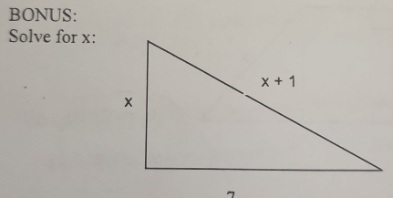 BONUS:
Solve for x: