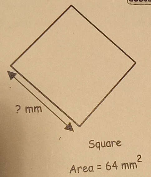 Area =64mm^2