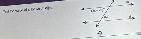 Find the value of x for which d||m.