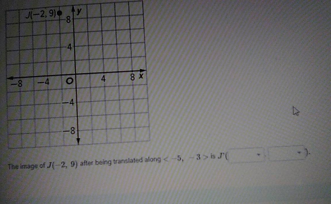 The image of J(-2,9) is J(□ ,□ )