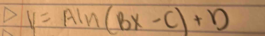 y=Aln (Bx-C)+D