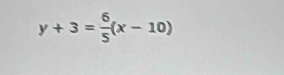 y+3= 6/5 (x-10)