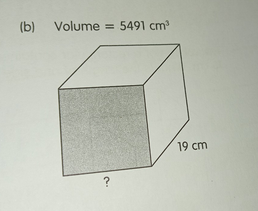 frac 12 Volume > =5491cm^3