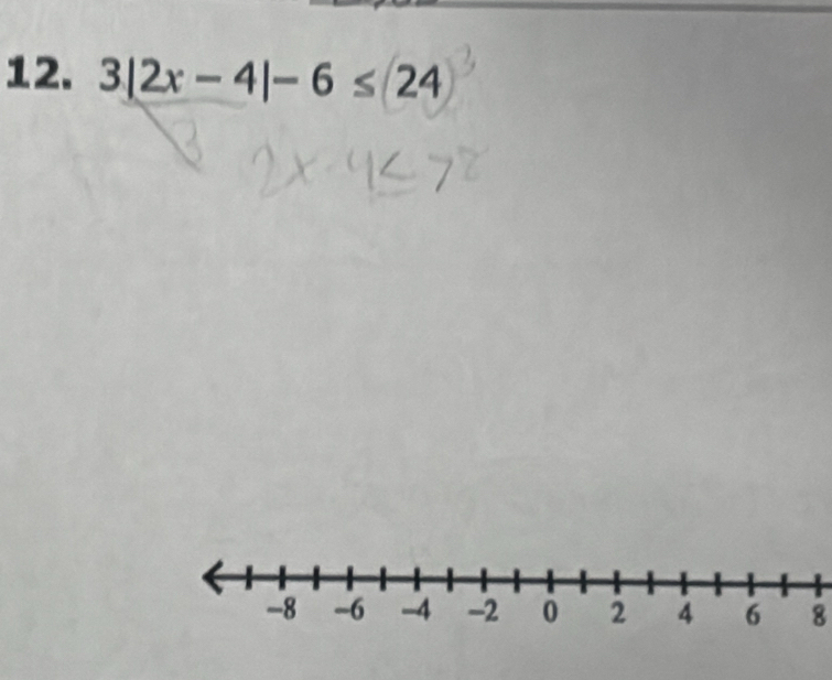 3|2x-4|-6≤ 24
8