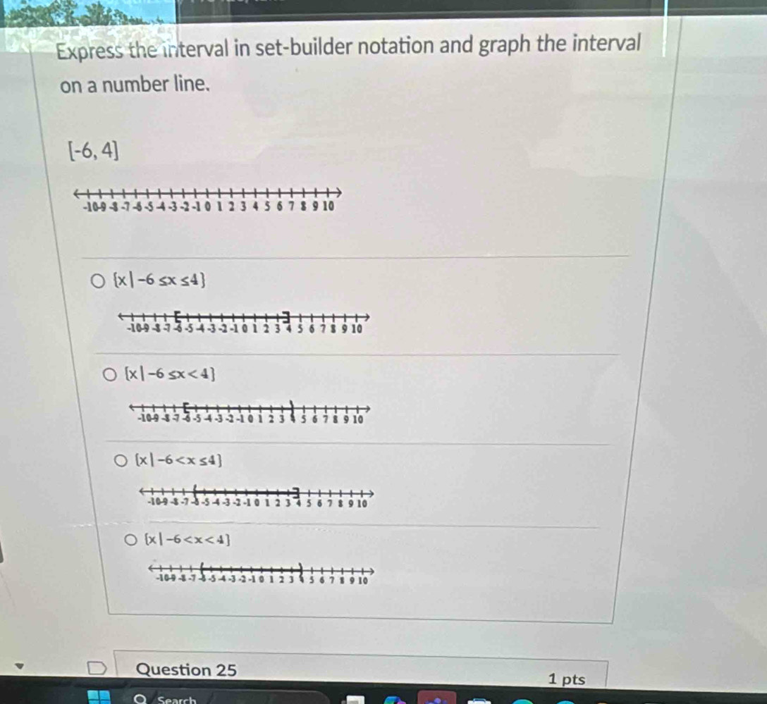 Solved: Express the interval in set-builder notation and graph the ...
