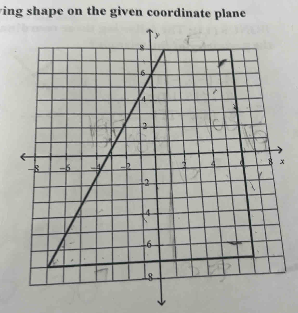 ving shape on the given coordinate plane.