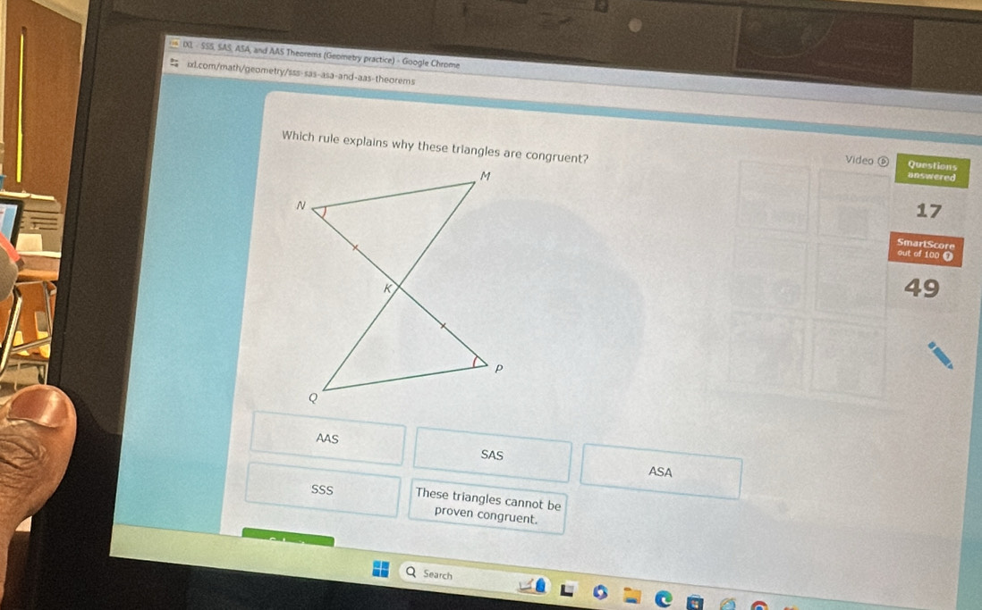 Solved: IXL - SSS, SAS, ASA, and AAS Theorems (Geometry practice ...