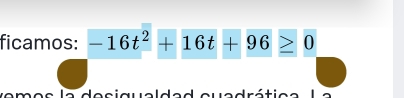 ficamos: -16t^2+16t+96≥ 0