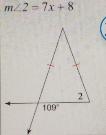 m∠ 2=7x+8