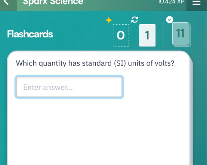 Solved: Sparx Science ,424 AP = [0 C Flashcards 11 1 Which quantity has ...