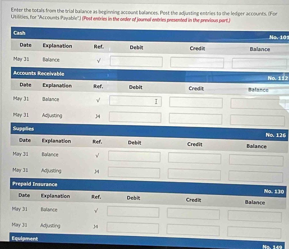 Solved: Enter the totals from the trial balance as beginning account ...
