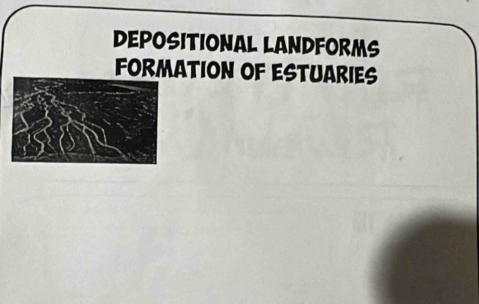 DEPOSITIONAL LANDFORMS 
FORMATION OF EStUARIES