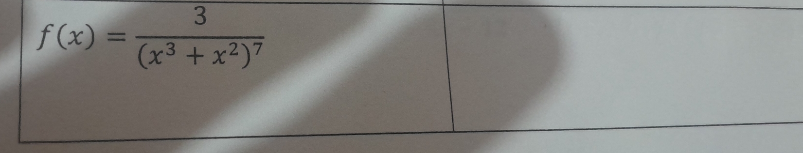 f(x)=frac 3(x^3+x^2)^7
