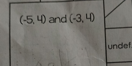 (-5,4) and (-3,4)
undef.