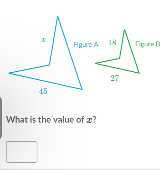 Figure B 
What is the value of x?