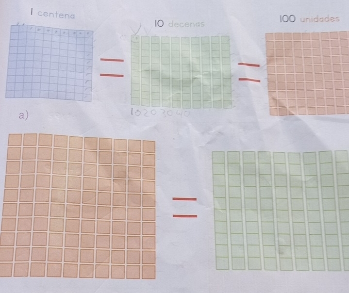 centena
10 decenas 100 unidades 
a)