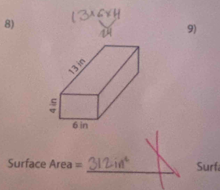 Surface Area = _Surf