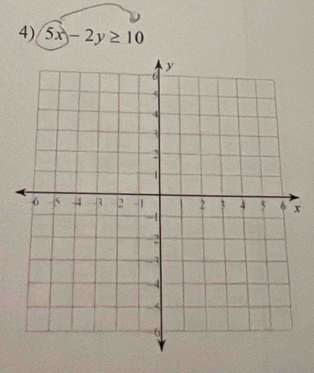 5x-2y≥ 10
x