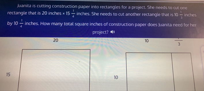 Solved: Juanita is cutting construction paper into rectangles for a ...
