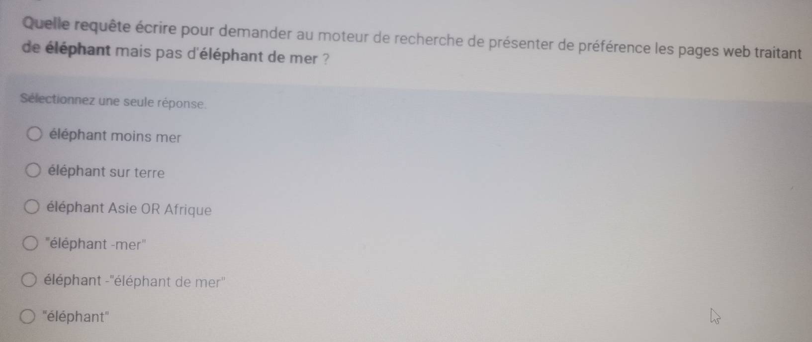 Solved Quelle requête écrire pour demander au moteur de recherche de — free download