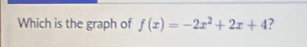 Which is the graph of f(x)=-2x^2+2x+4 ?