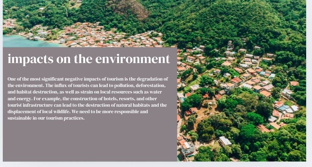 Risolto:impacts on the environment One of the most significant negative ...