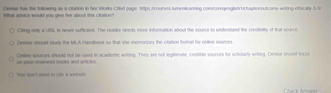 Dense has the following as a citation in her Works Cited page: https ...
