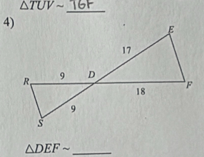 △ TUVsim
_ 
4) 
_ △ DEFsim