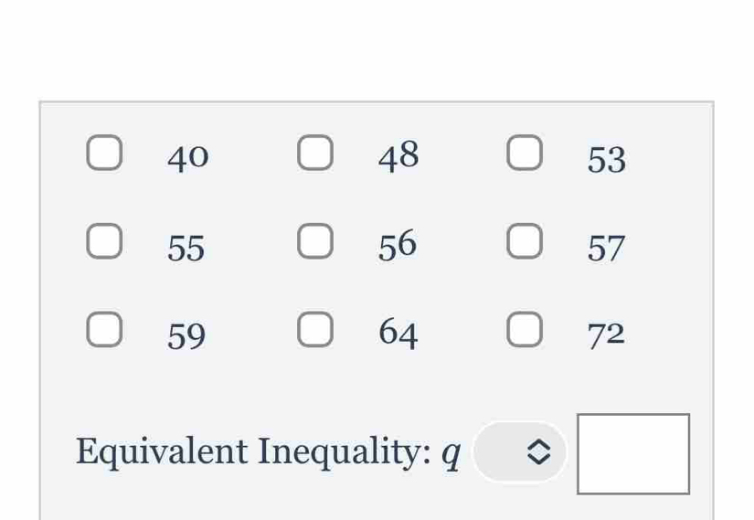 Equivalent Inequality: q