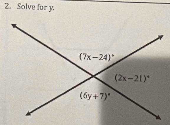 Solve for y.