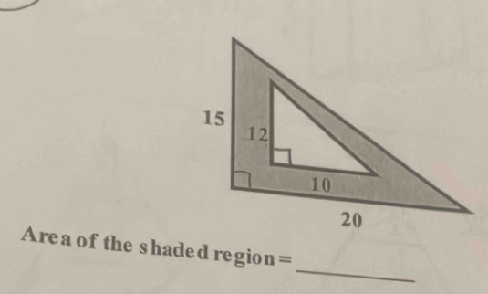 Area of the shaded region=