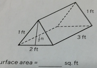 urface area =_ sq. ft