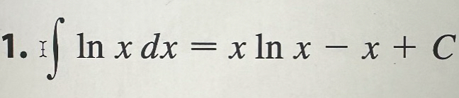 :∈t ln xdx=xln x-x+C