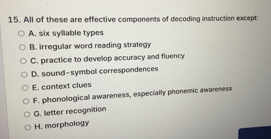 Solved: All of these are effective components of decoding instruction ...