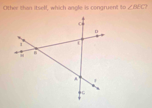 Other than itself, which angle is congruent to ∠ BEC ?