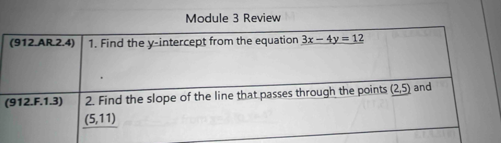 Module 3 Review
(