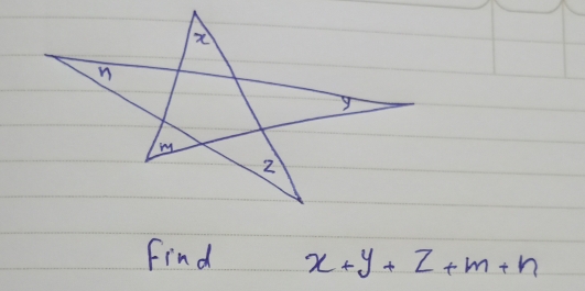 Find x+y+z+m+n