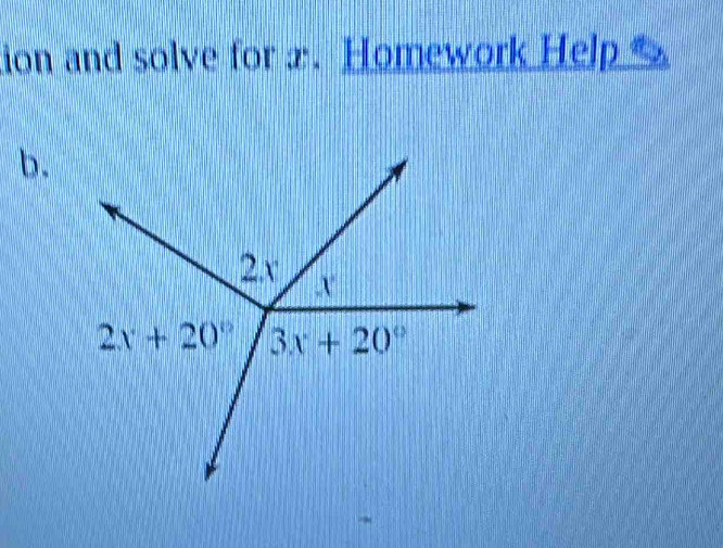 tion and solve for x. Homework Help  
b.