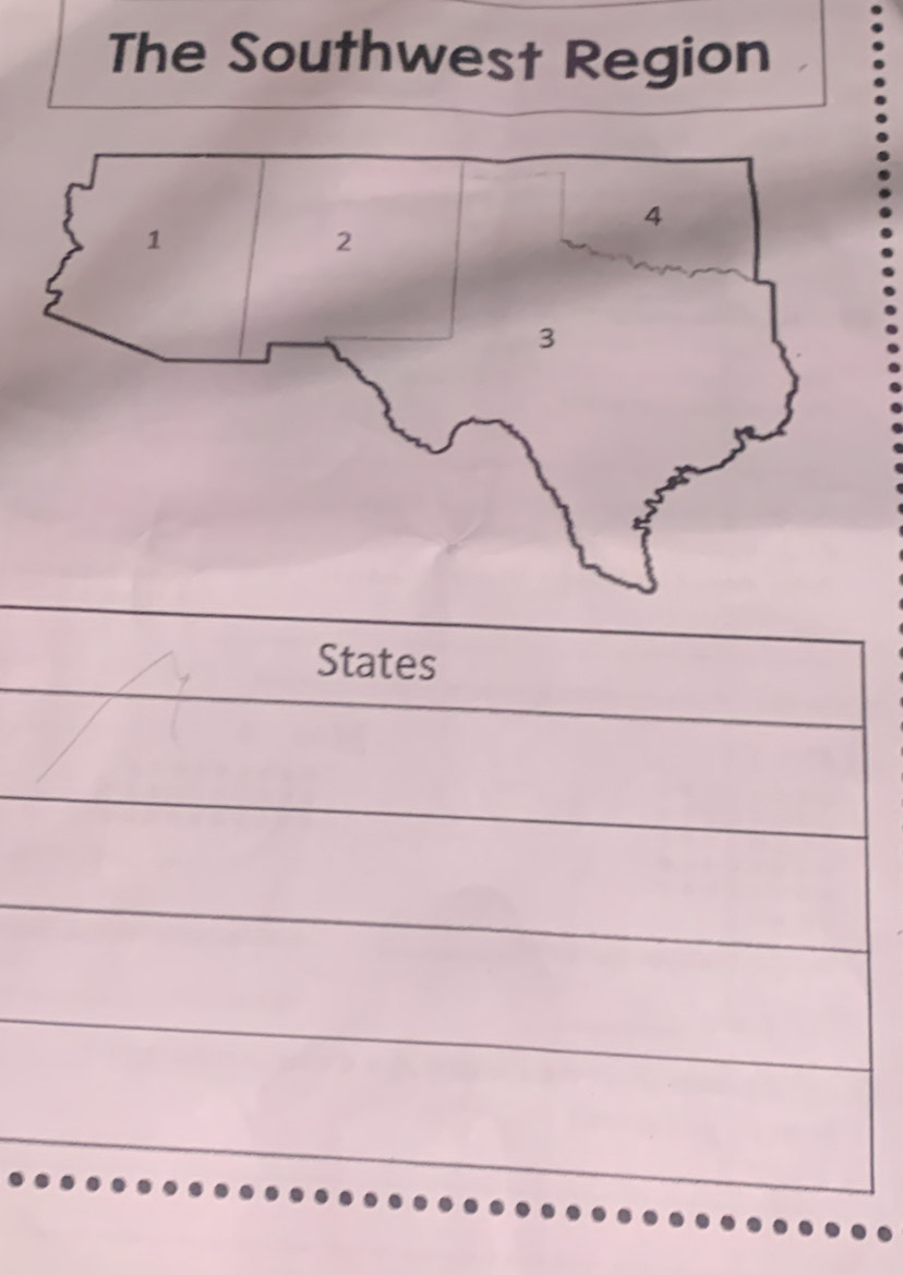 The Southwest Region 
States