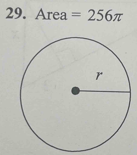 Area=256π