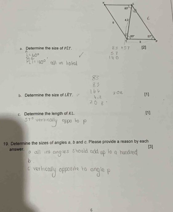 Solved: Determine the size of PLT. b. Determine the size of LRT. [1] c ...
