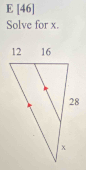 E[46]
Solve for x.