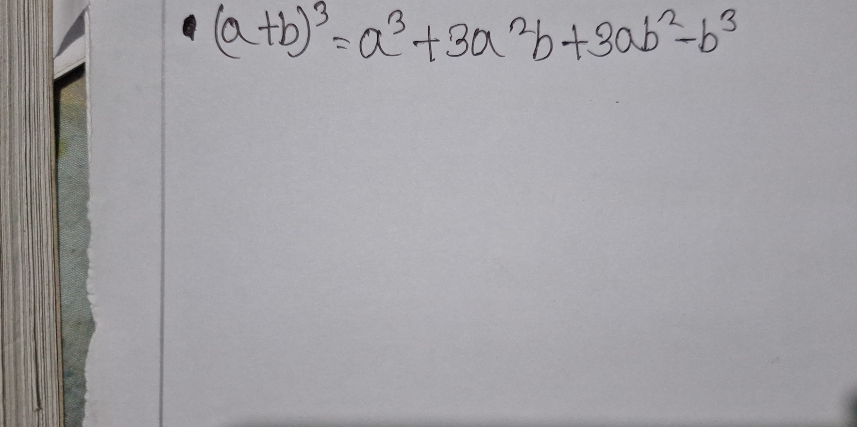 (a+b)^3=a^3+3a^2b+3ab^2-b^3