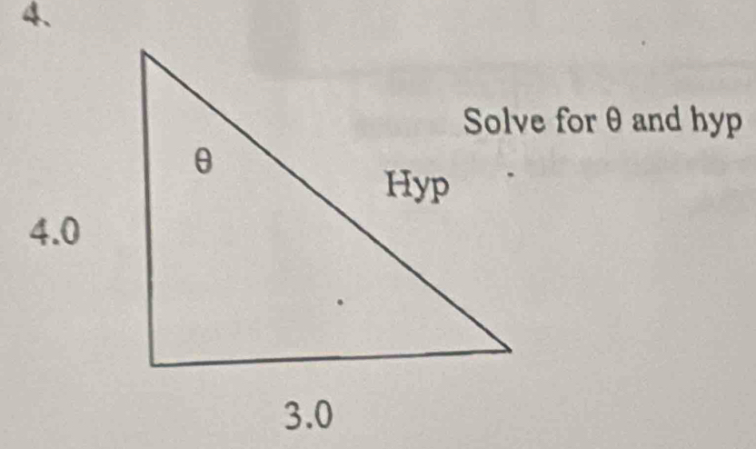 Solve for θ and hyp