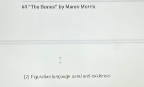 #14 'The Bones” by Maren Morris 
(2) Figurative language used and evidence: