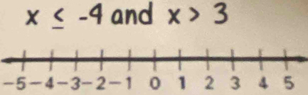 x≤ -4 and x>3
-5