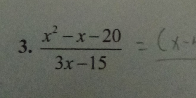  (x^2-x-20)/3x-15 